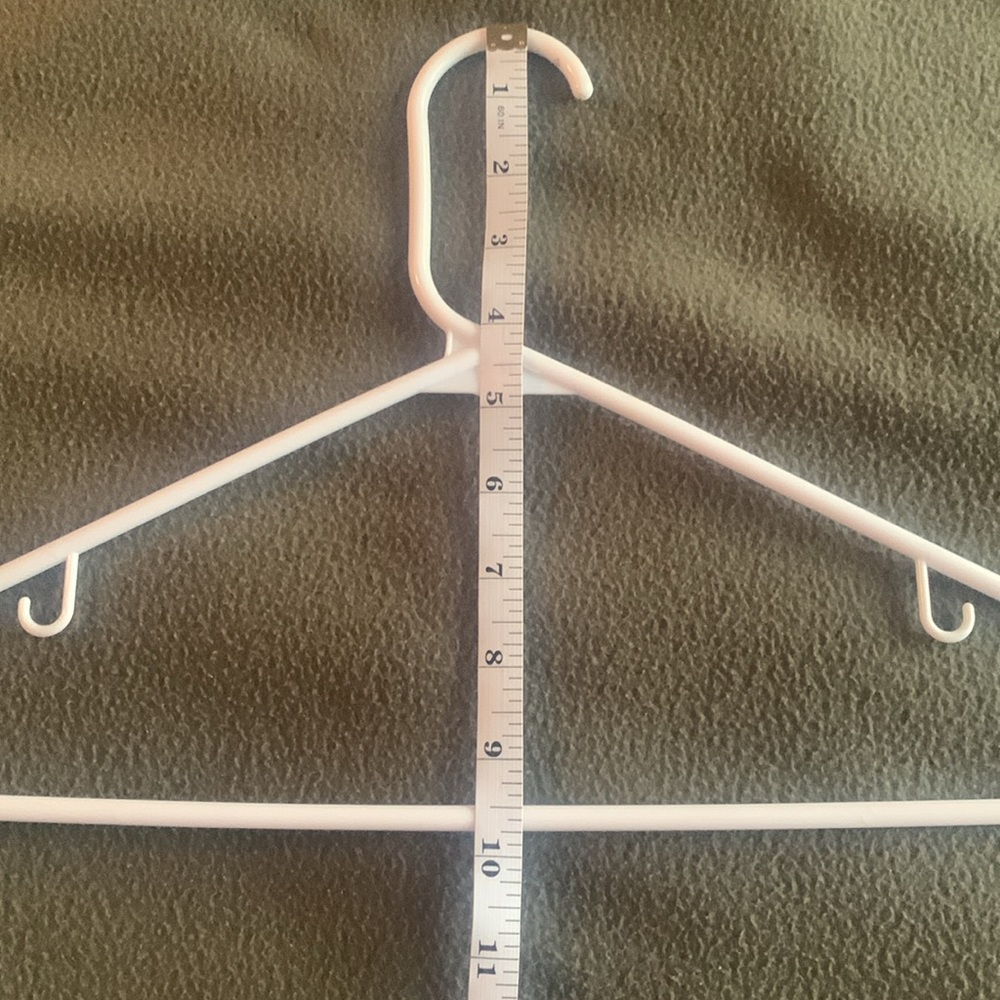 EUC white plastic tube hangers. Set of 15. Size approximately 16 1/2” x 9 3/4” - Picture 4 of 9